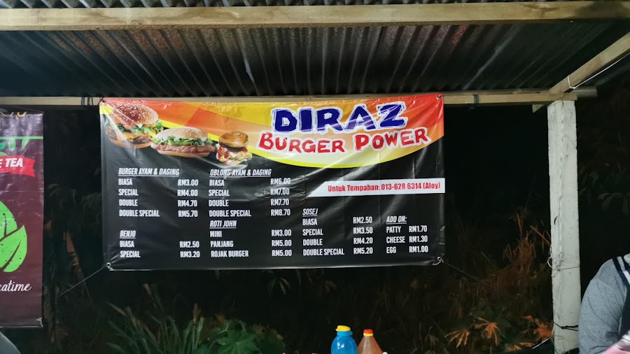Gambar gerai Diraz burger power di Kuala Klawang